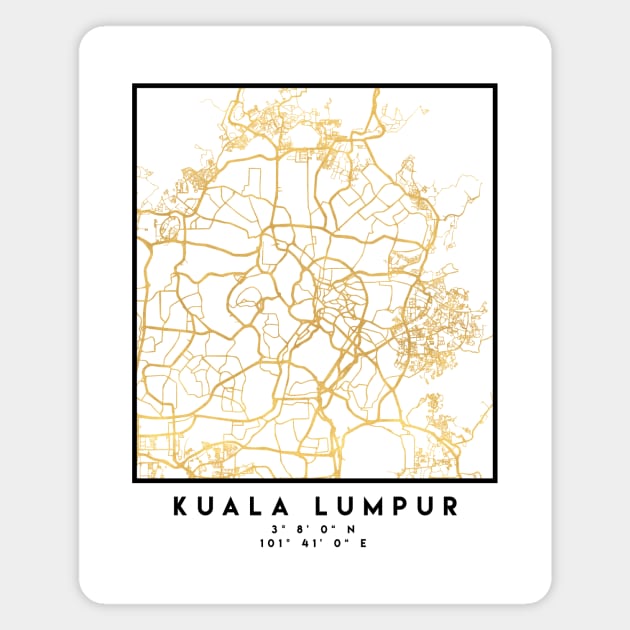 KUALA LUMPUR CITY STREET MAP ART Magnet by deificusArt